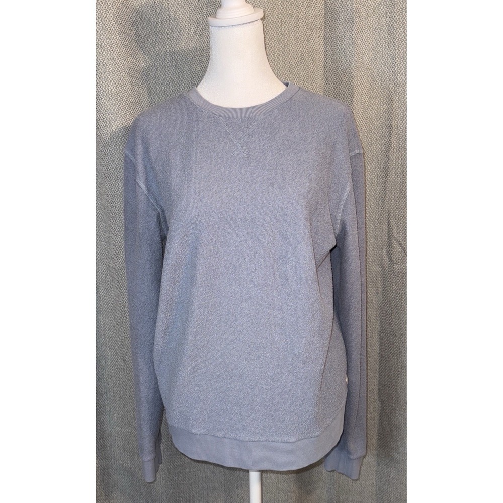 Marine Layer Blue "Oh Hey" Graphic Towel Terry Sweatshirt Women's Size Small